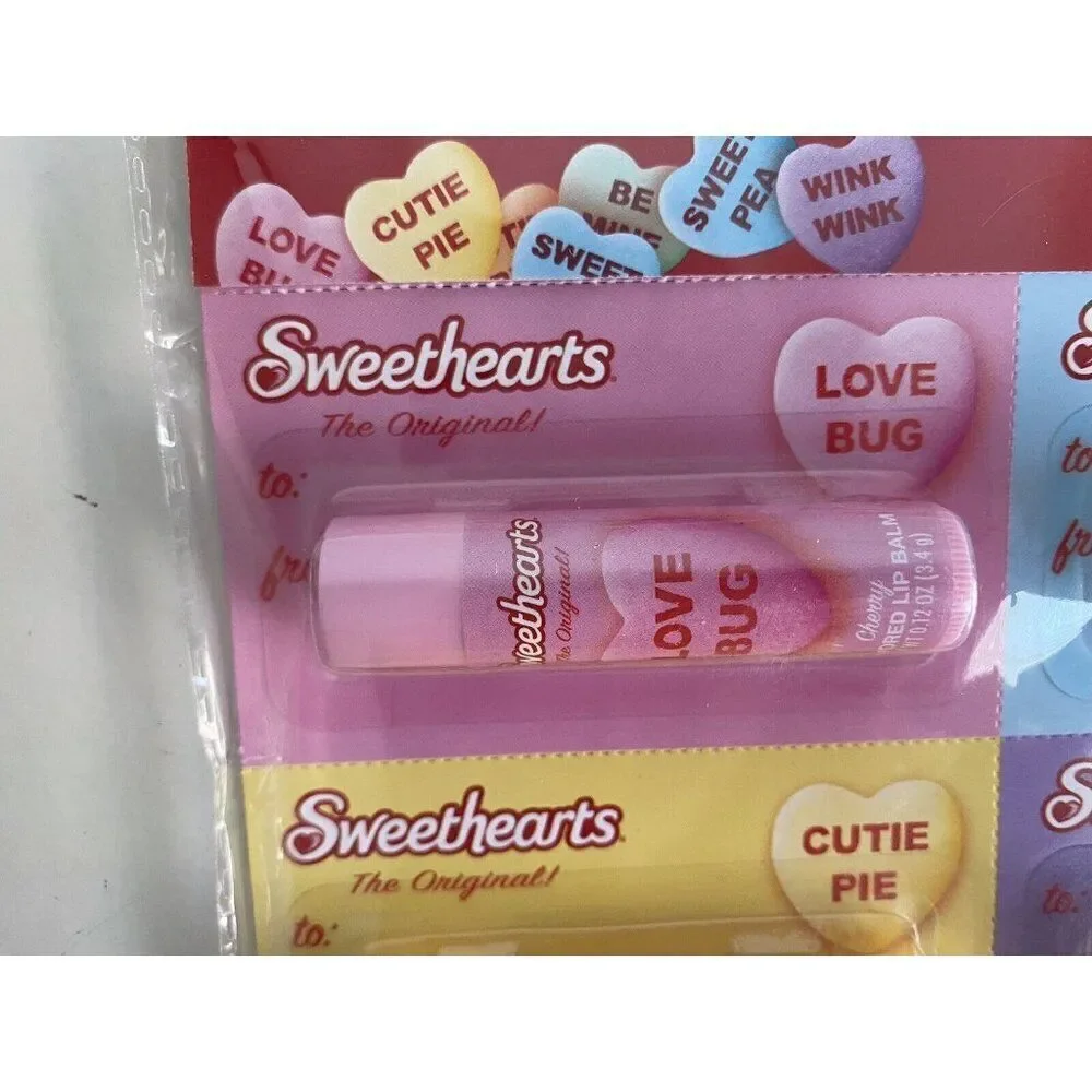 8 Pack SWEETHEARTS Flavored Lip Balm Set Banana Strawberry Grape‎ Blueberry NEW
